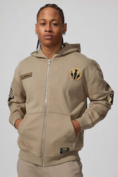 Prestige Tonal Zip Hoodie (Khaki)