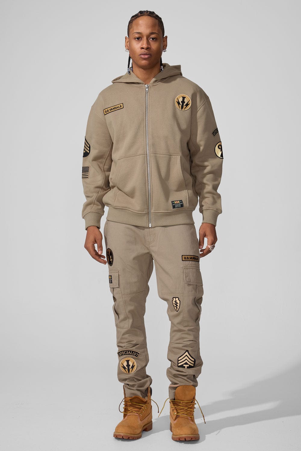 Xavier - Prestige Tonal Cargo Pants (Khaki)
