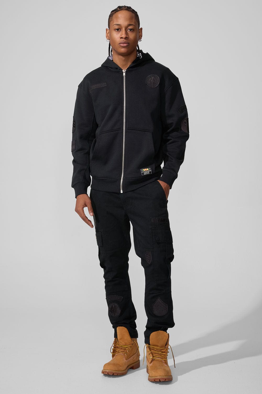 Jordan Craig Prestige Tonal Zip Hoodie (Black)