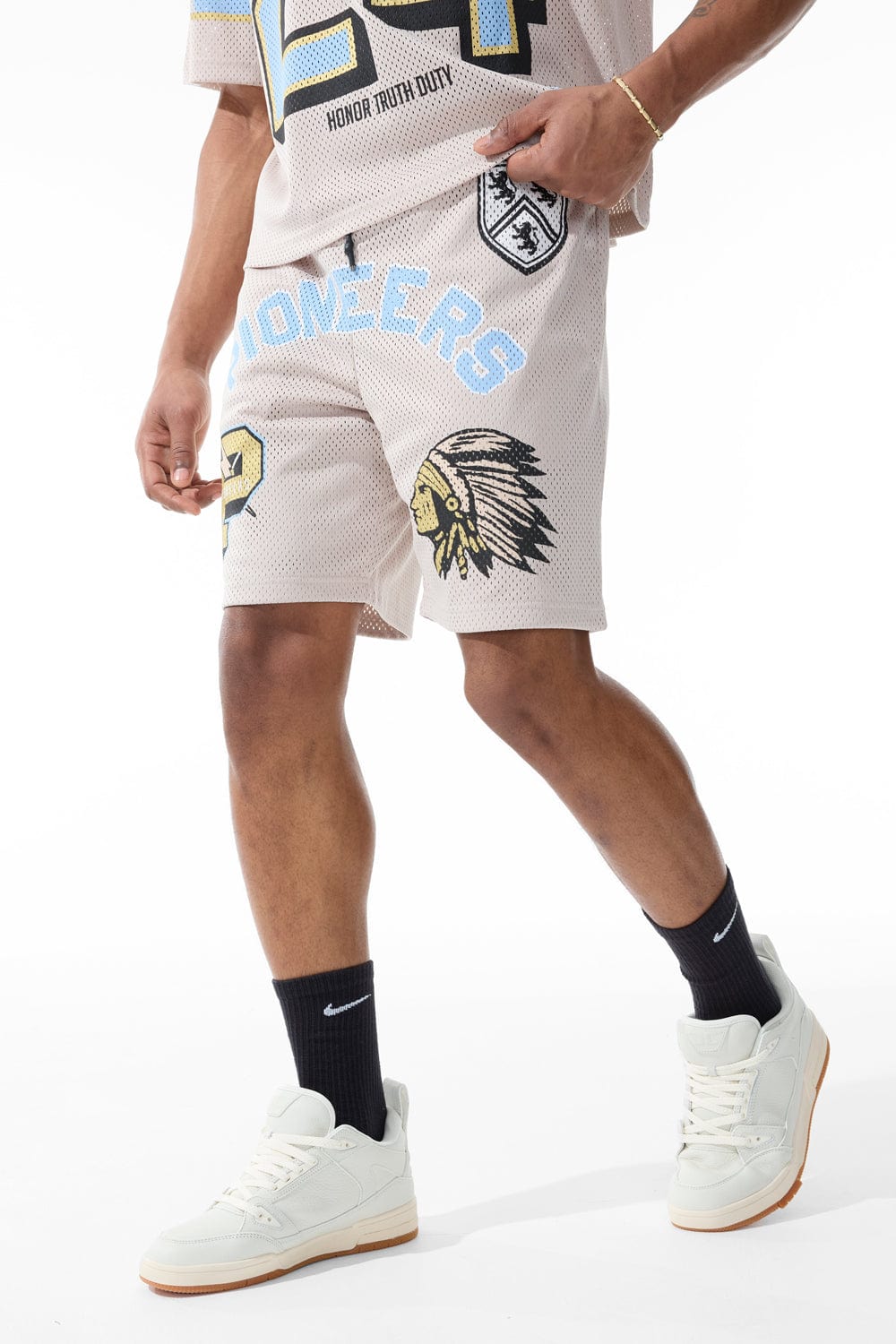 Jordan Craig Retro - Pioneer Mesh Shorts (Cream) S / Cream