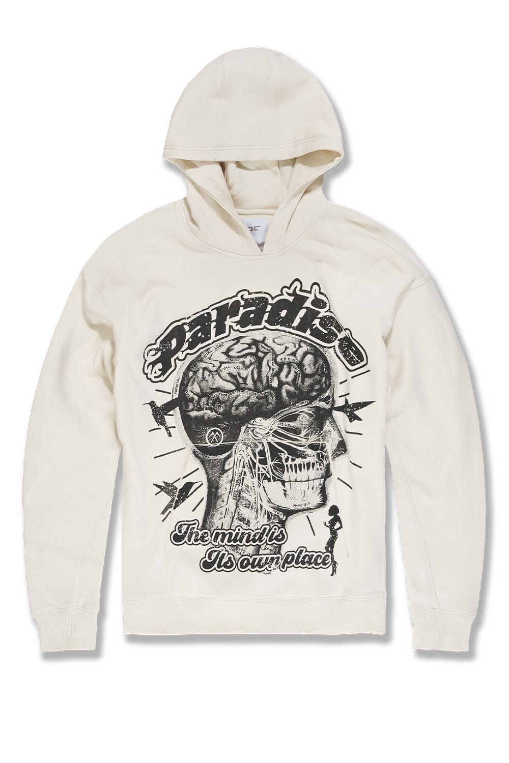 Big Men s Cranial Paradise Pullover Hoodie Bone 4XL JC Big Men