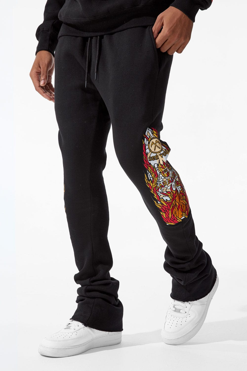 Jordan Craig Blaze Stacked Sweatpants (Black) S / Black