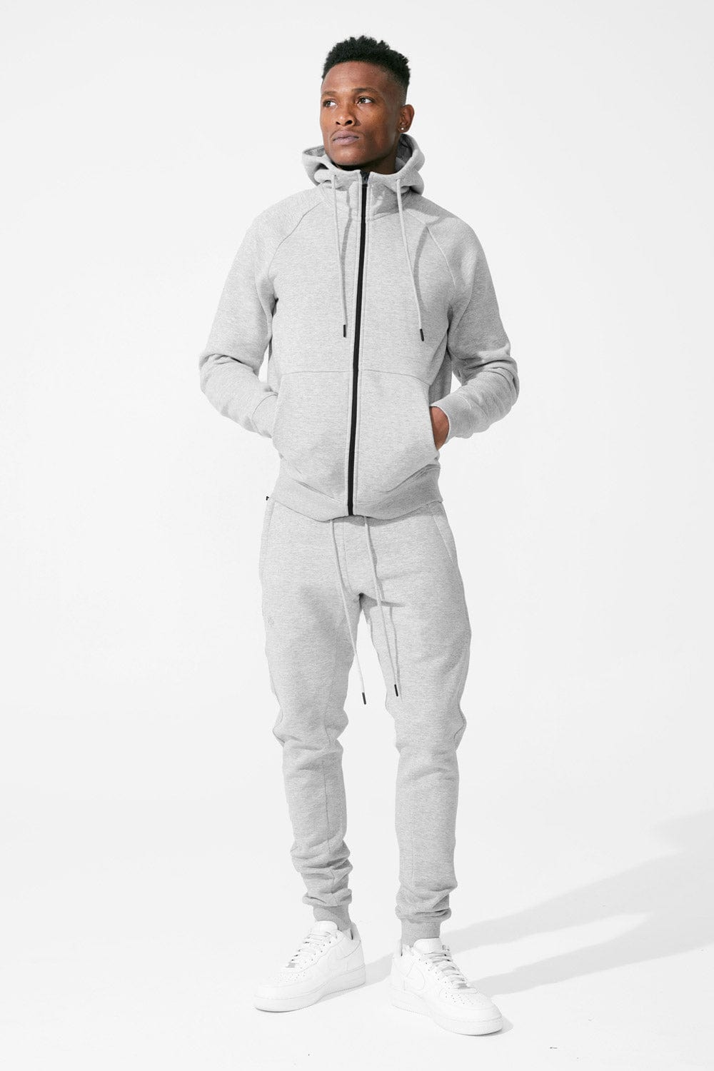 Grey jordan clearance zip up hoodie