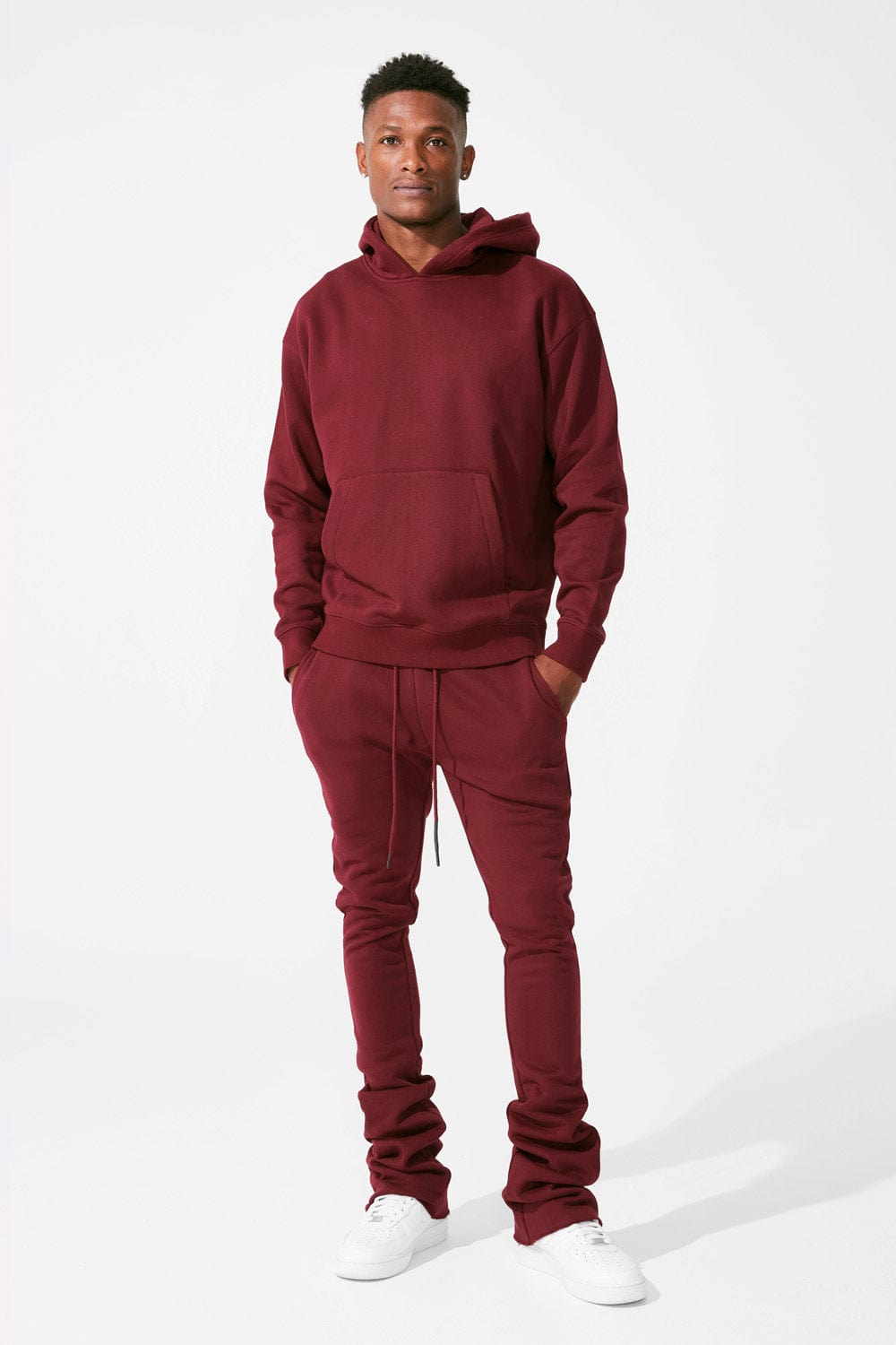 Armor Stacked Sweat Pants Red