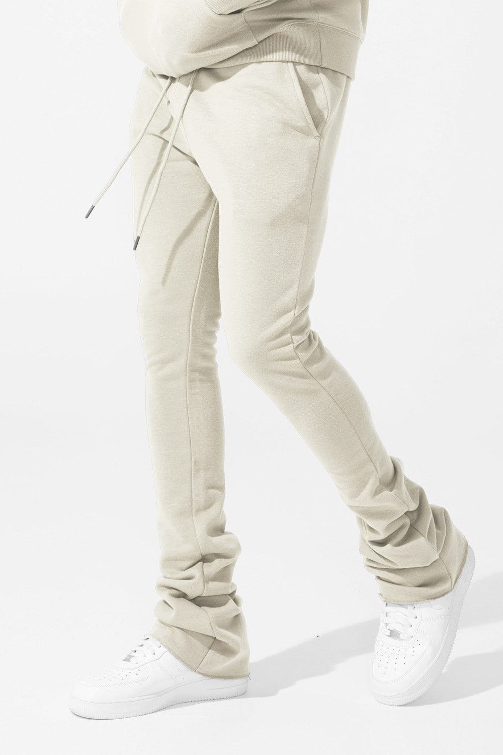 Uptown Stacked Sweatpants (White)