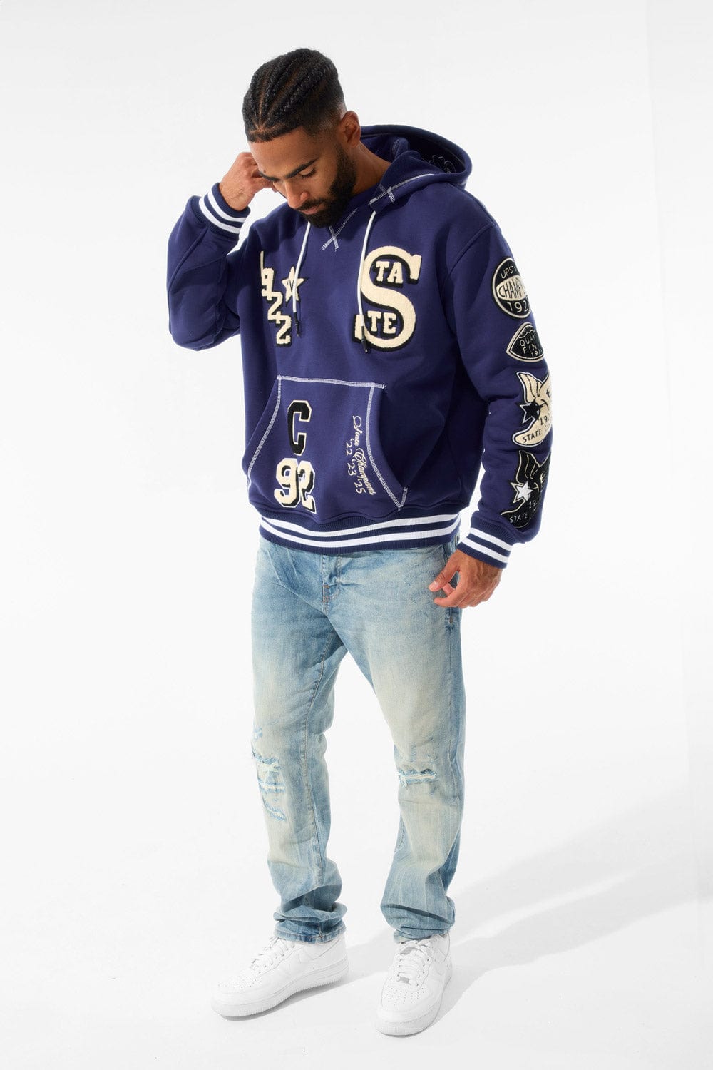 【JORDAN CRAIG】★パーカー★ State Champs Pullover Hoodie Wooster Zip Up Hoodie (Purple)