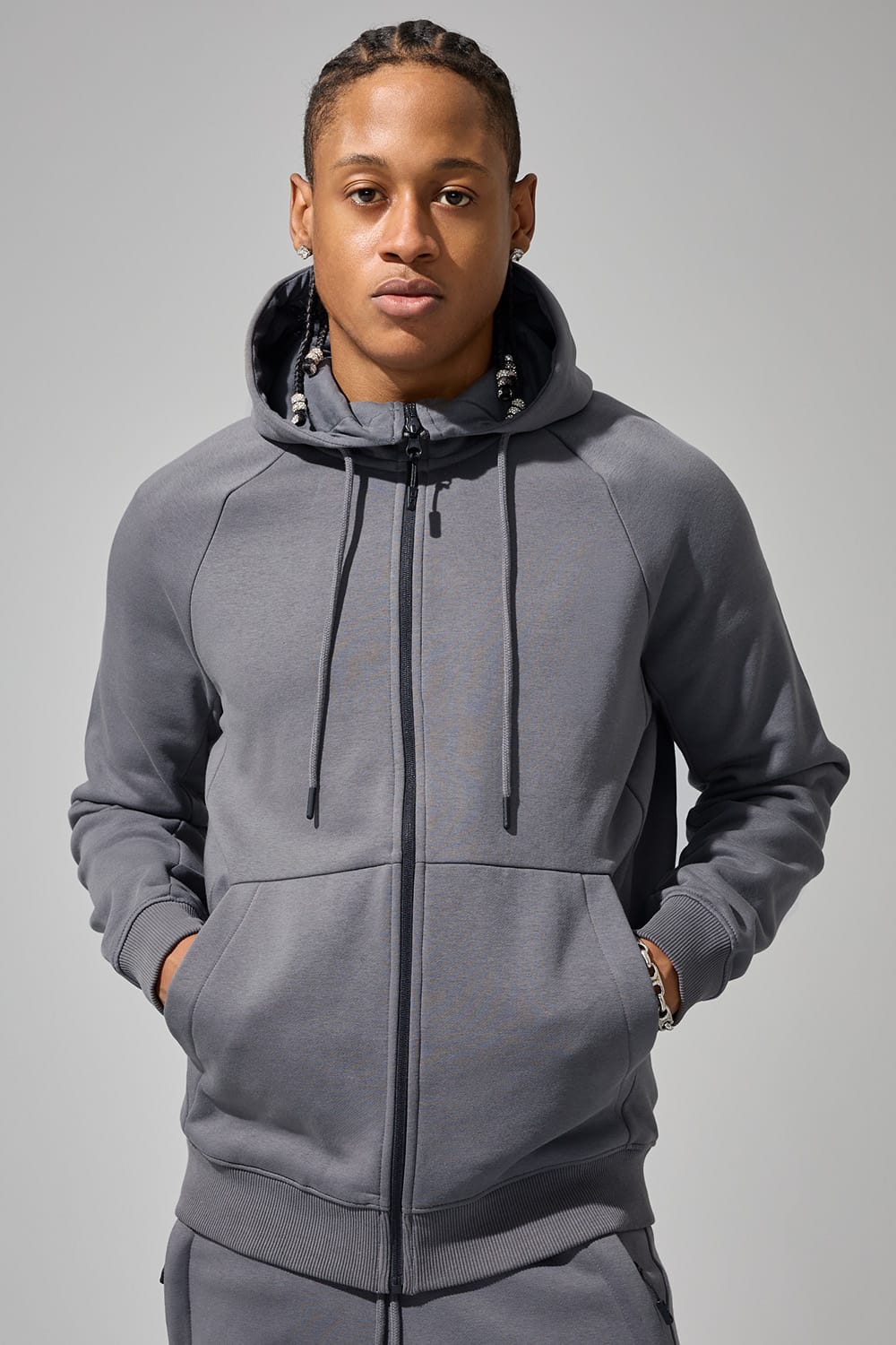 Jordan Craig Uptown Zip Up Hoodie Charcoal / S