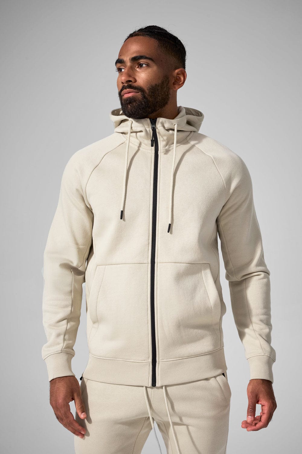 Jordan Craig Uptown Zip Up Hoodie Taupe Cream / S