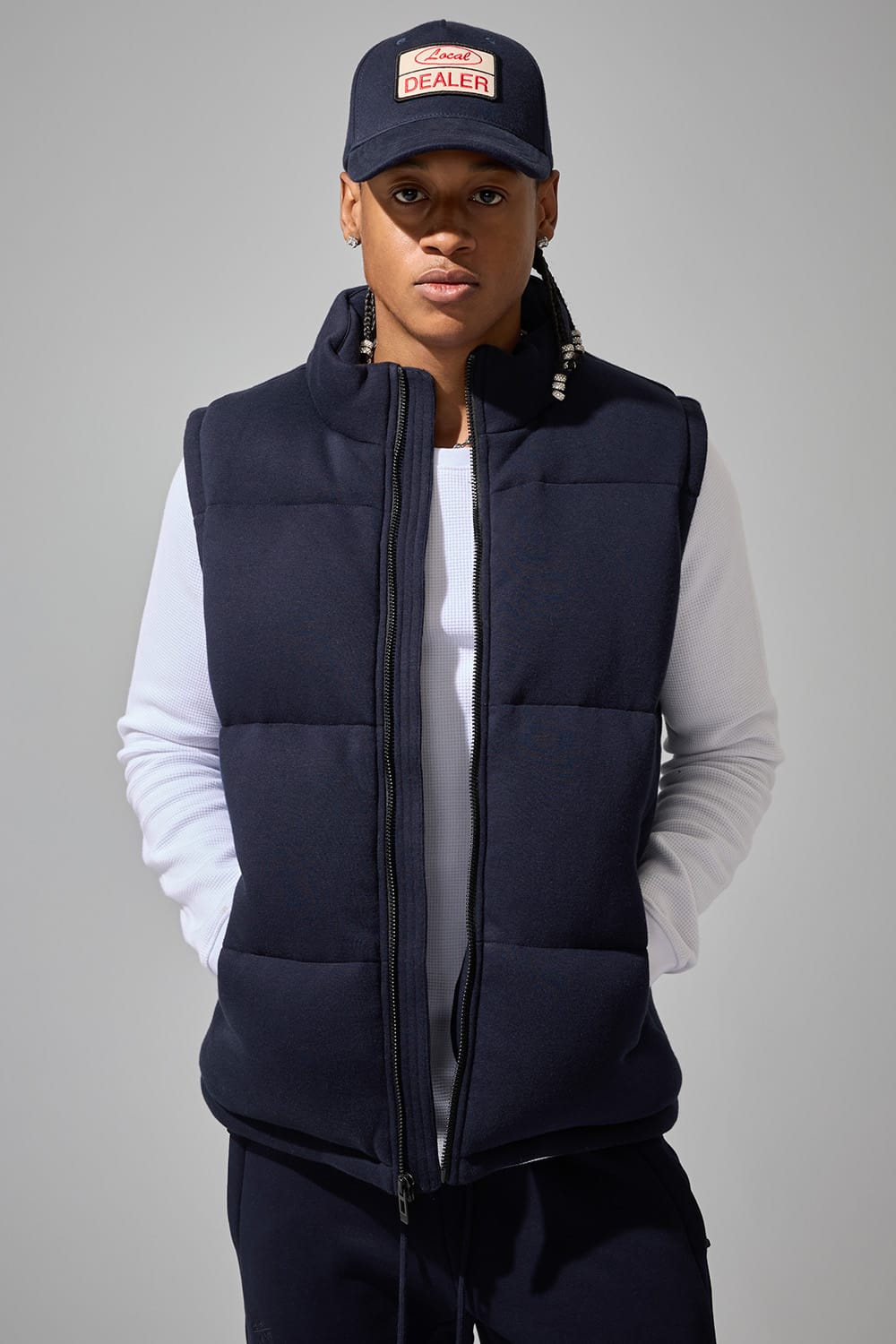 Jordan Craig Uptown Fleece Puffer Vest Navy / S