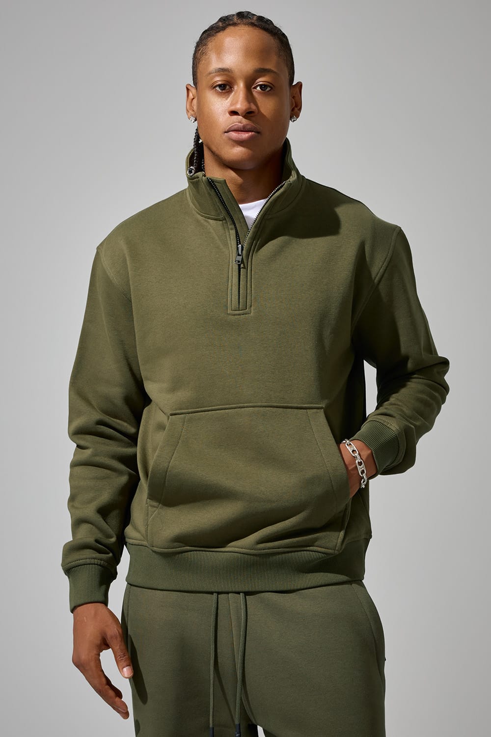 Jordan Craig Uptown 1/4 Zip Sweatshirt Olive / S