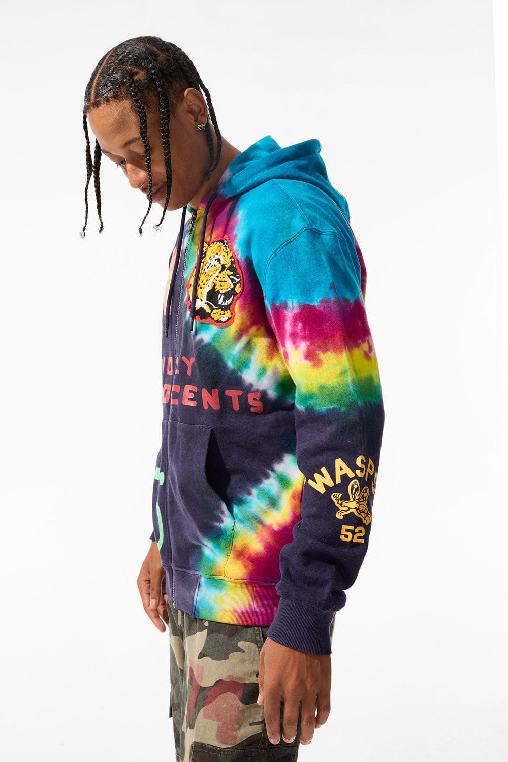 CHAIN ​​LOGO DYED ZIP HOODIE / BLACK – VAULTROOM