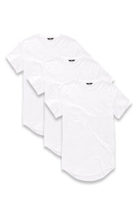 Big Men's Scallop T-Shirt 3 Pack (Whiteout)