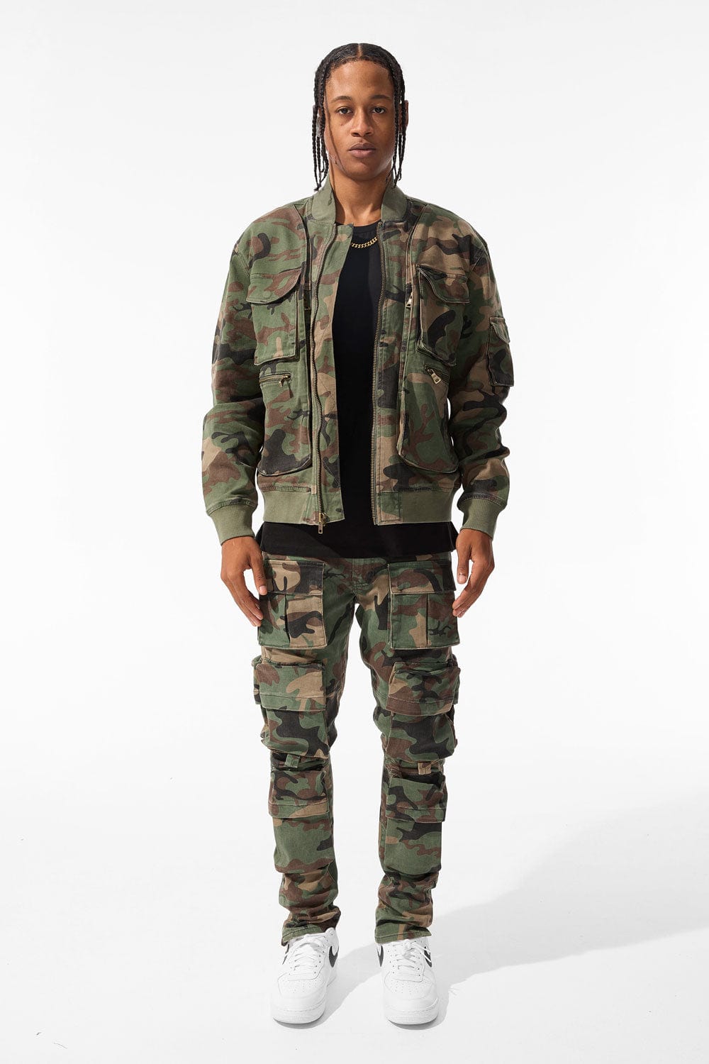 Camo Mercenary Bomber Jacket (Vintage Camo) - Main Image