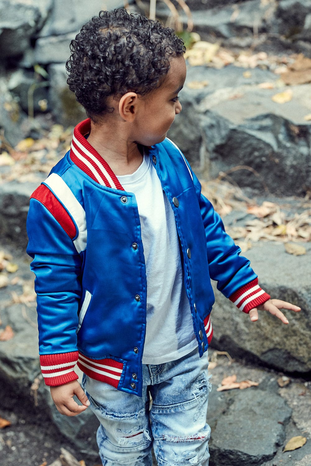 JC Kids Kids Geneva Satin Varsity Jacket Sample - Size 6 (Anniversary Auction)