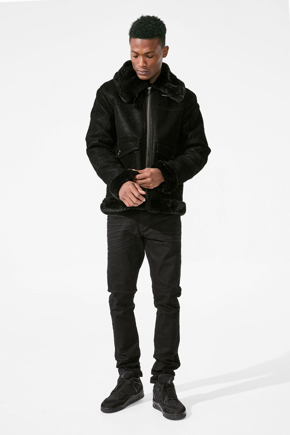 Jordan Craig Vienna Bomber Jacket (Black)