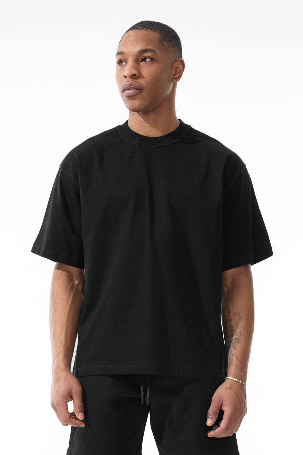 Jordan Craig Burbank Cropped Boxy T-Shirt Black / S