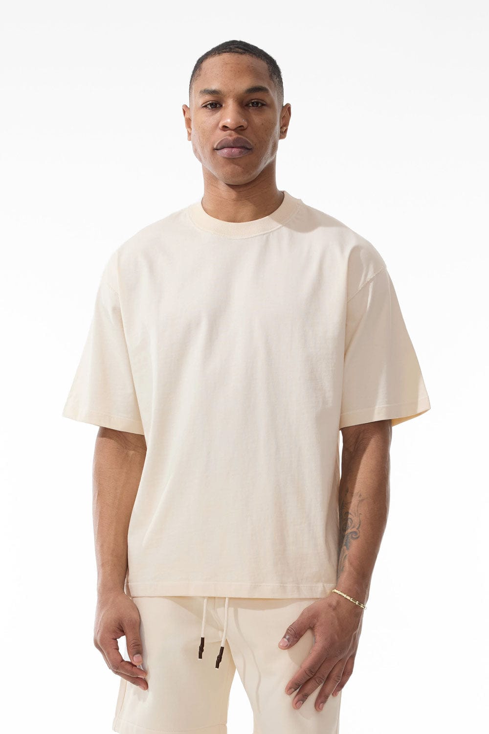 Jordan Craig Burbank Cropped Boxy T-Shirt Bone / S