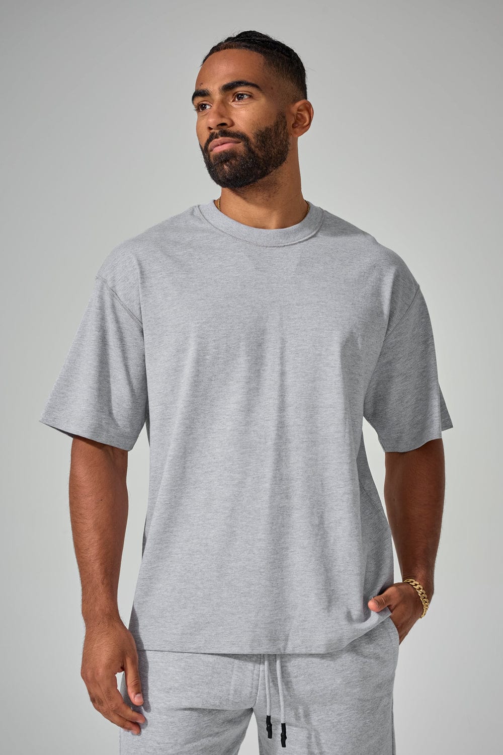 Jordan Craig Burbank Boxy T-Shirt Heather Grey / S