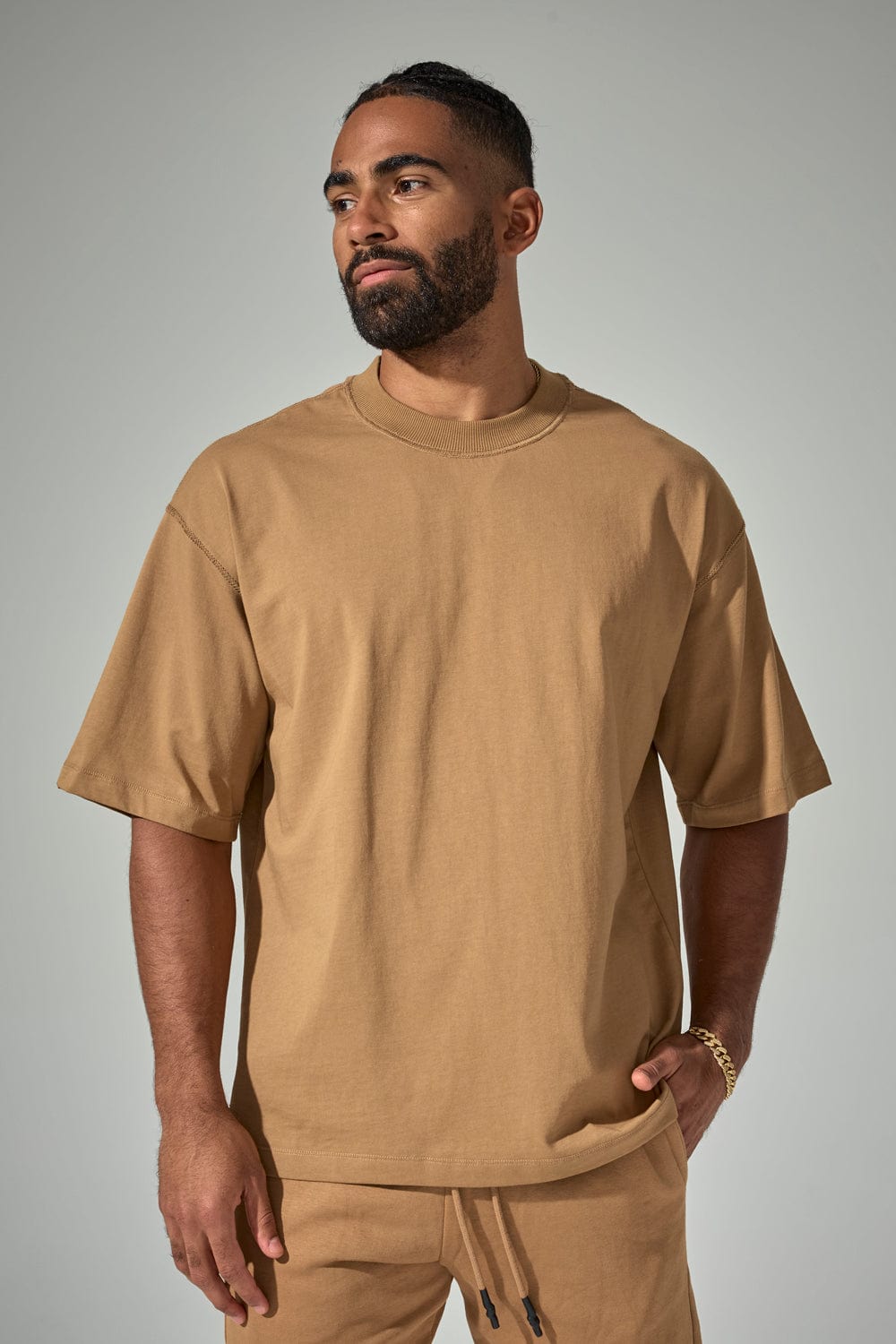 Jordan Craig Burbank Boxy T-Shirt Mocha / S