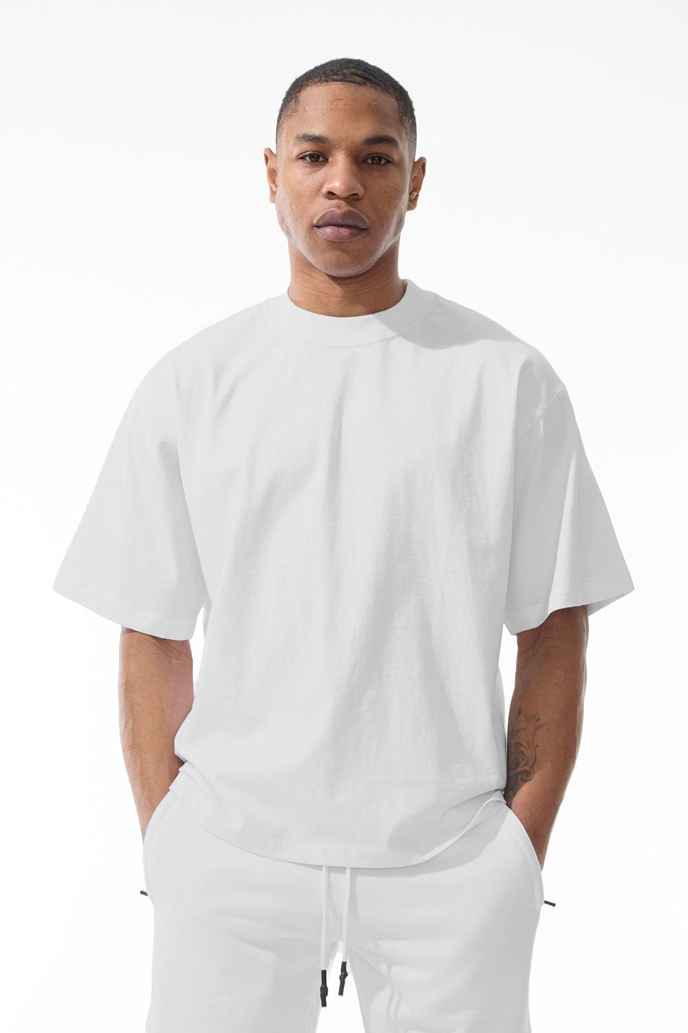 Jordan Craig Burbank Cropped Boxy T-Shirt White / S