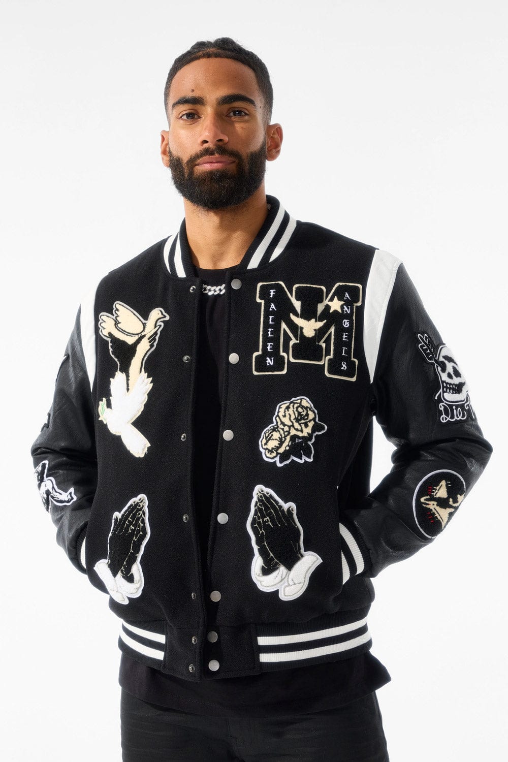 Jordan Craig Fallen Angels Varsity Jacket (Black) S / Black