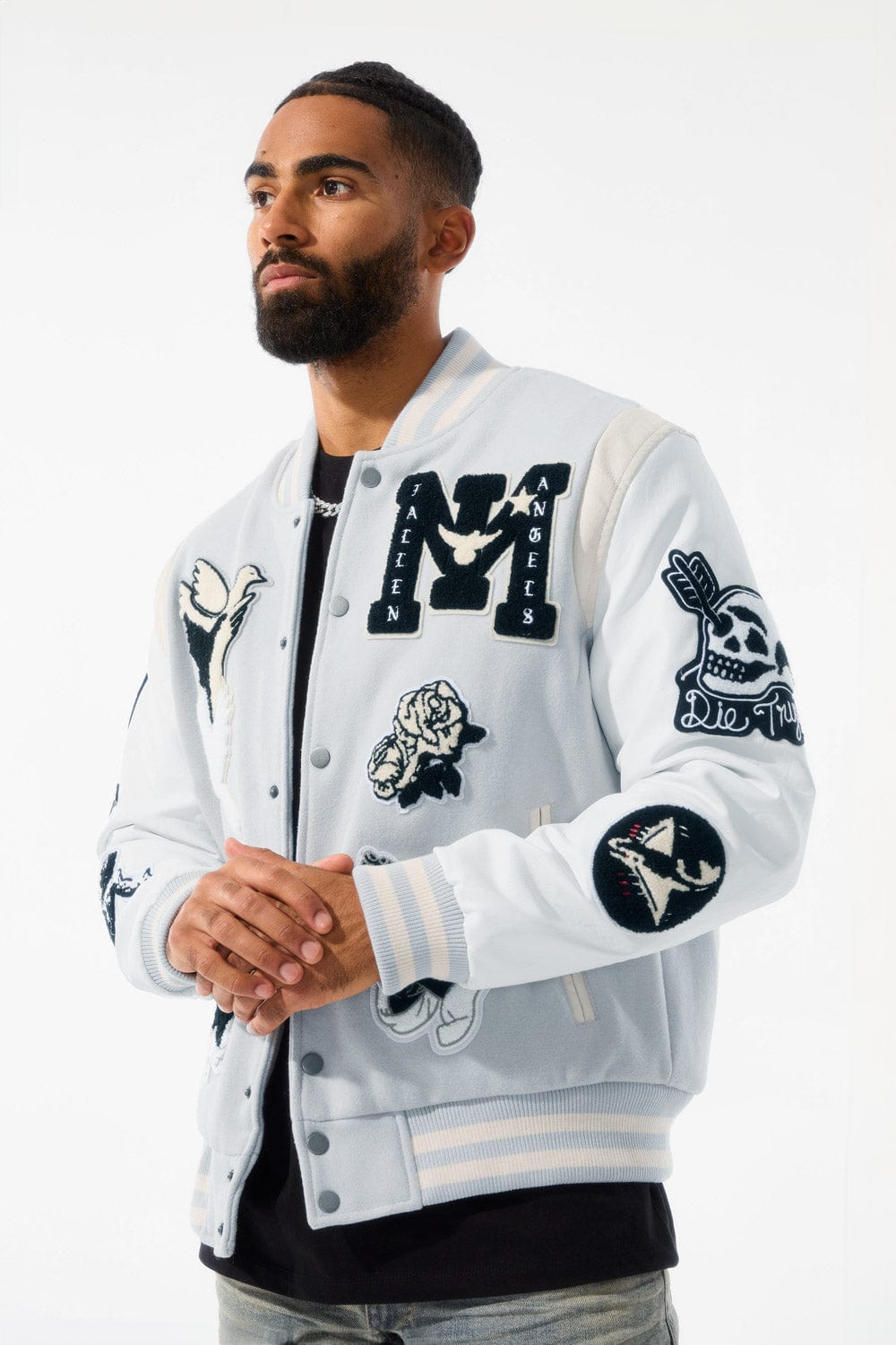 Jordan Craig Fallen Angels Varsity Jacket (Light Grey) S / Light Grey