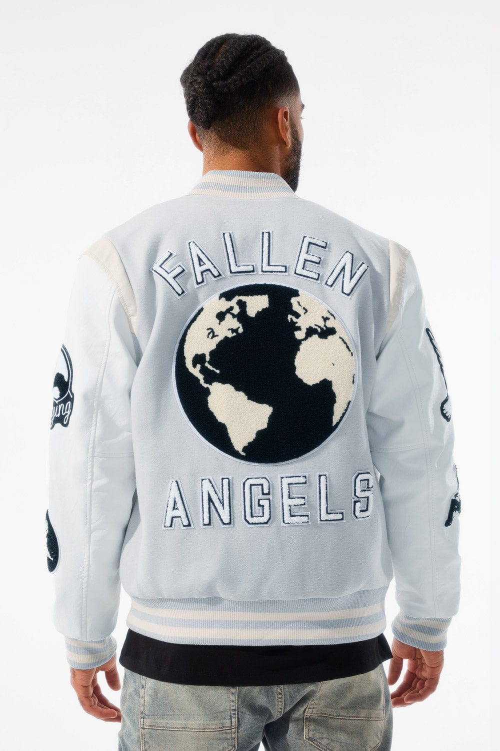 Jordan Craig Fallen Angels Varsity Jacket (Light Grey)