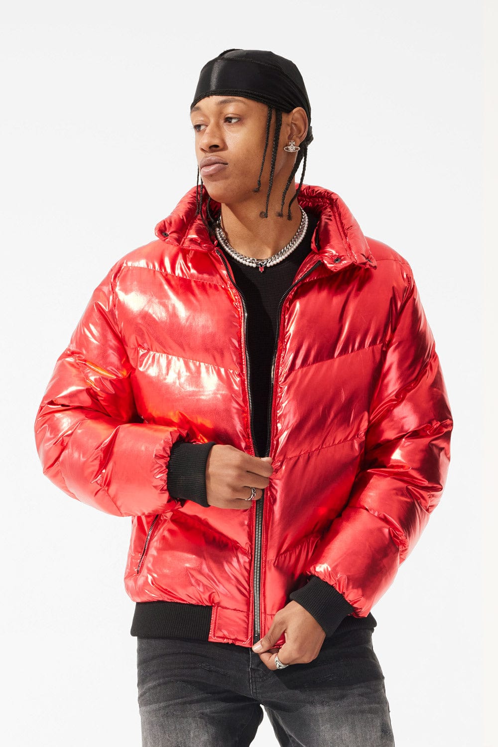 Jordan Craig Flatbush Bomber Jacket (Metallic Red) S / Metallic Red / AE03