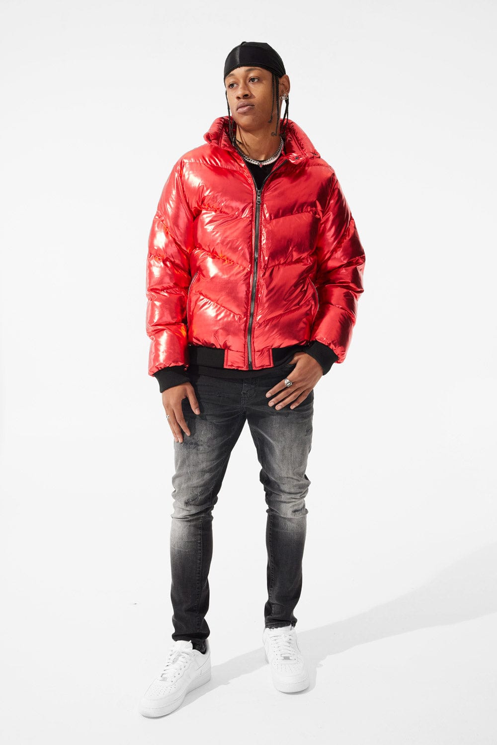 Jordan Craig Flatbush Bomber Jacket (Metallic Red)