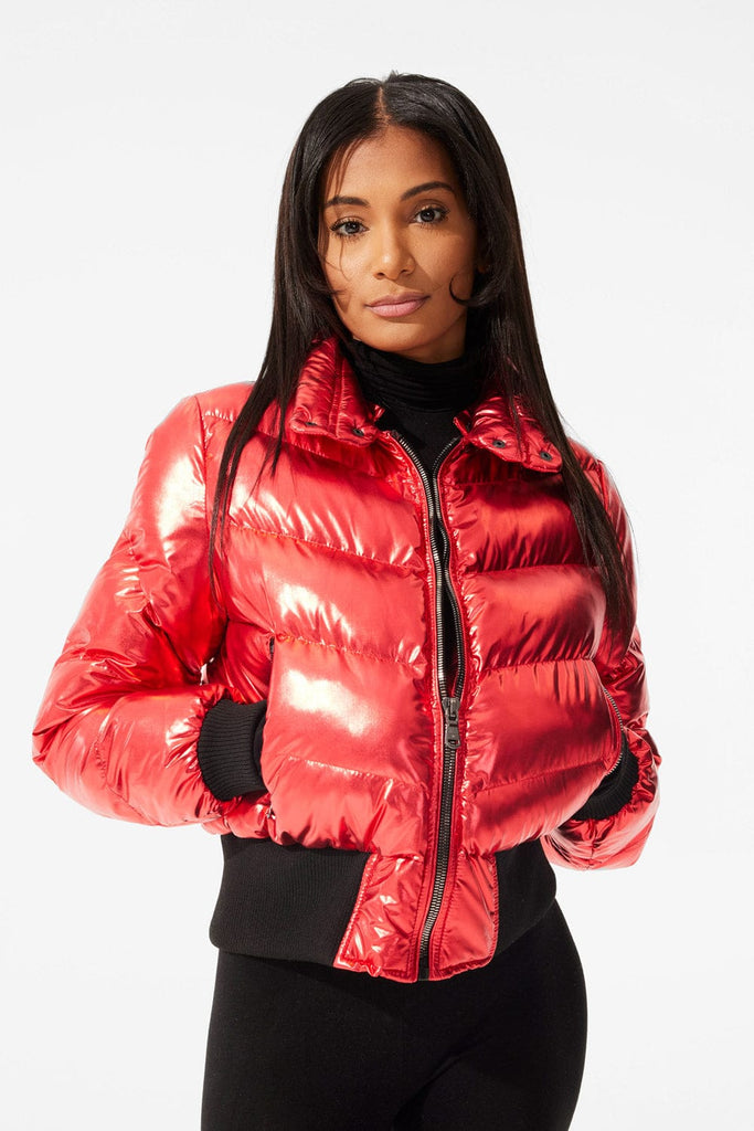 Jordan Craig Women's Flatbush Bomber Jacket (Metallic Red) S / Metallic Red / AD05