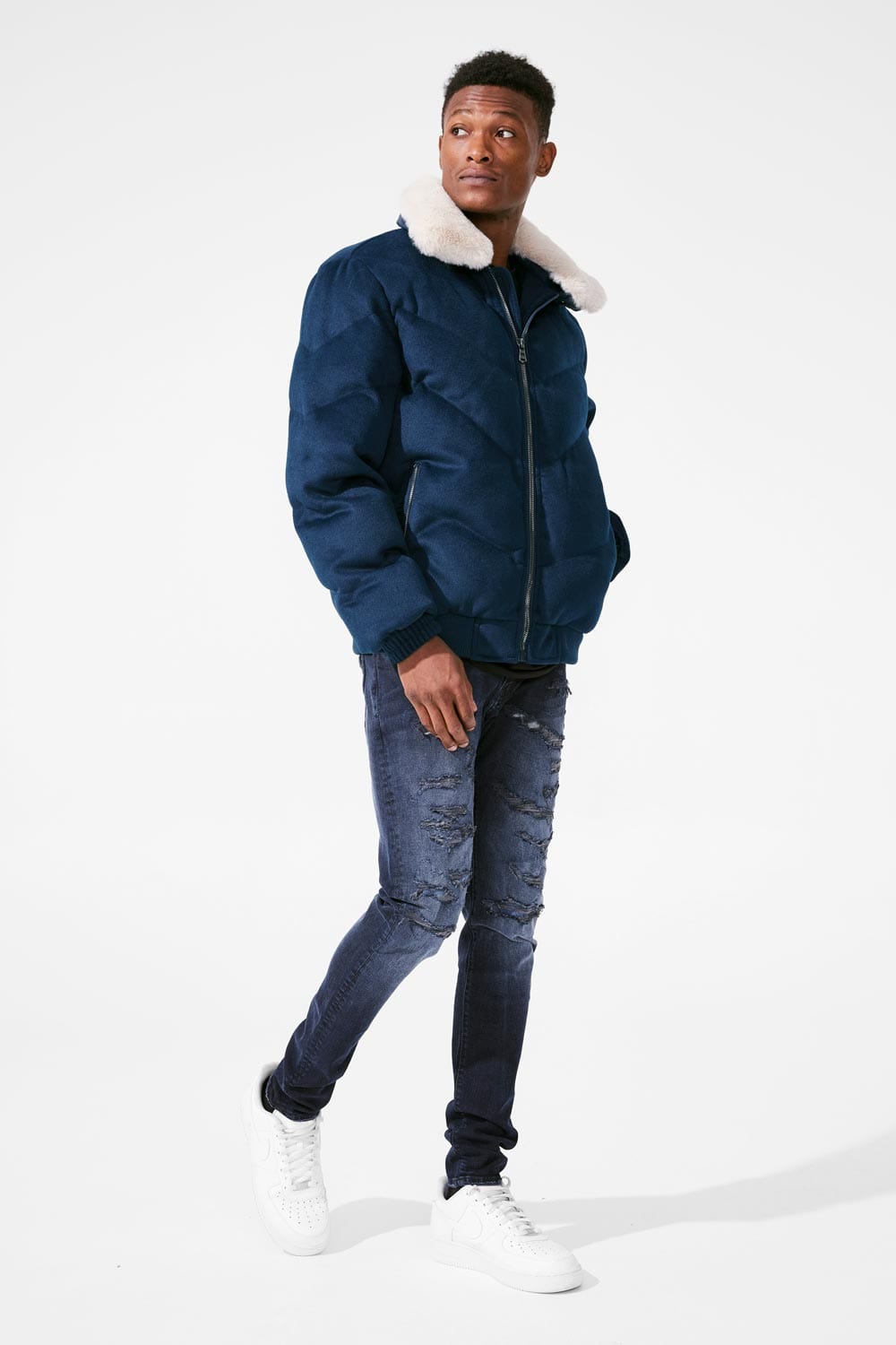 Navy blue sale bubble jacket