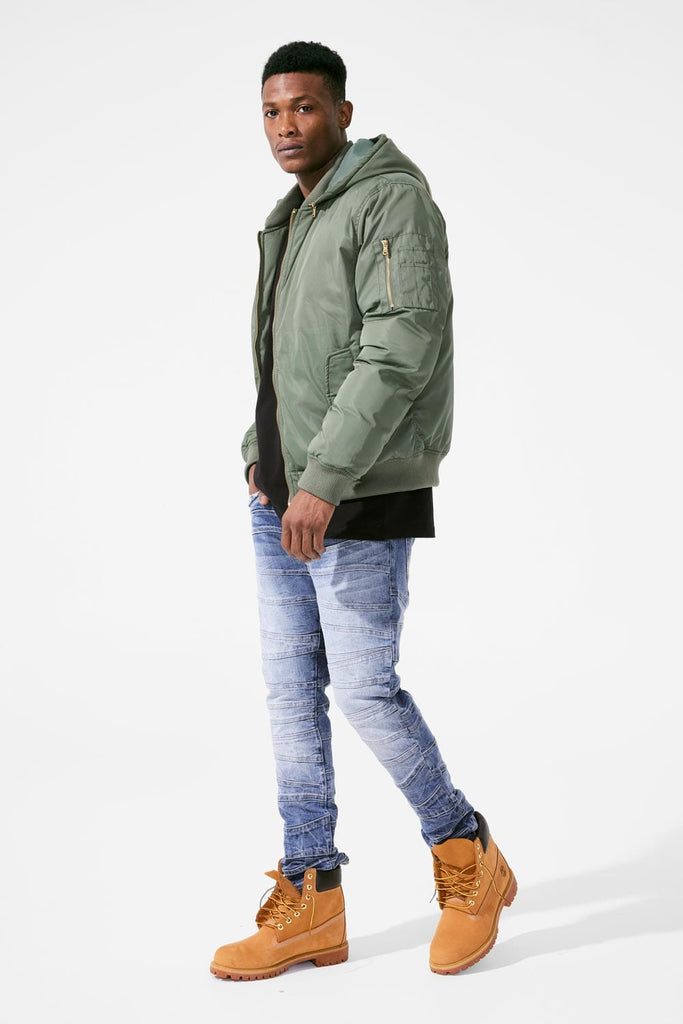 Squadron Hooded Bomber Jacket (Sage)