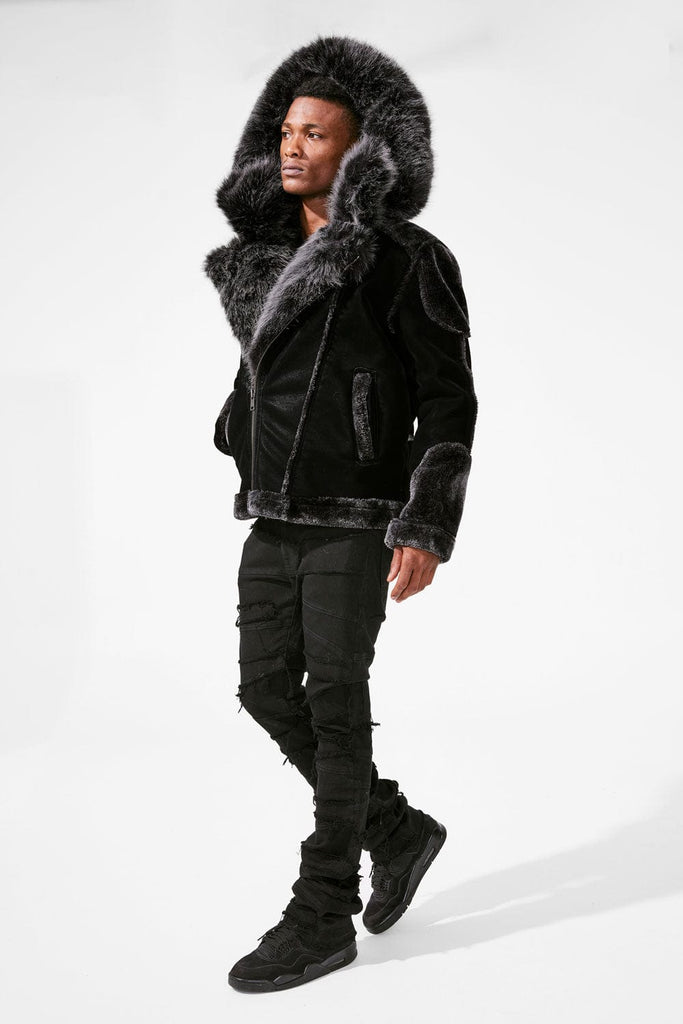 Jordan Craig El Jefe Shearling Moto Jacket (Black)