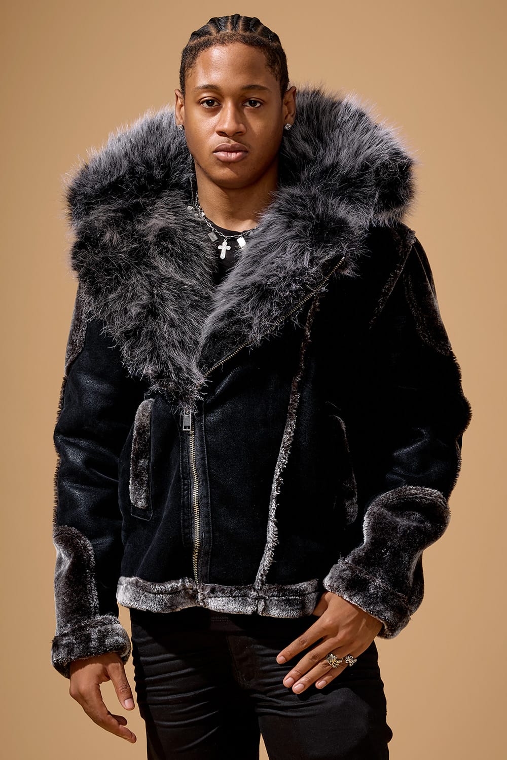 El Jefe Shearling x Confluence Denim Set (Black)