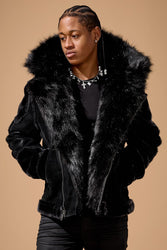 El Jefe Shearling Moto Jacket (Noir)