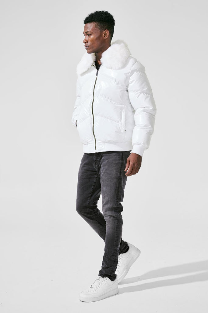 Lenox Nylon Puffer Jacket (White)