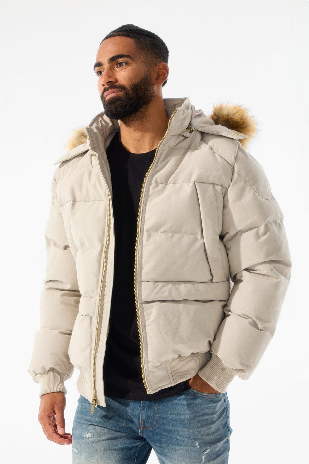 Jordan Craig Cross Bay Bomber Jacket (Taupe)