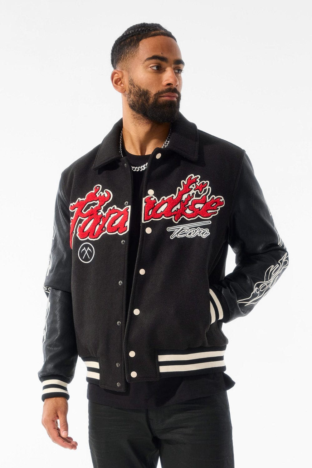 Jordan Craig Paradise Tour Varsity Jacket (Black) S / Black