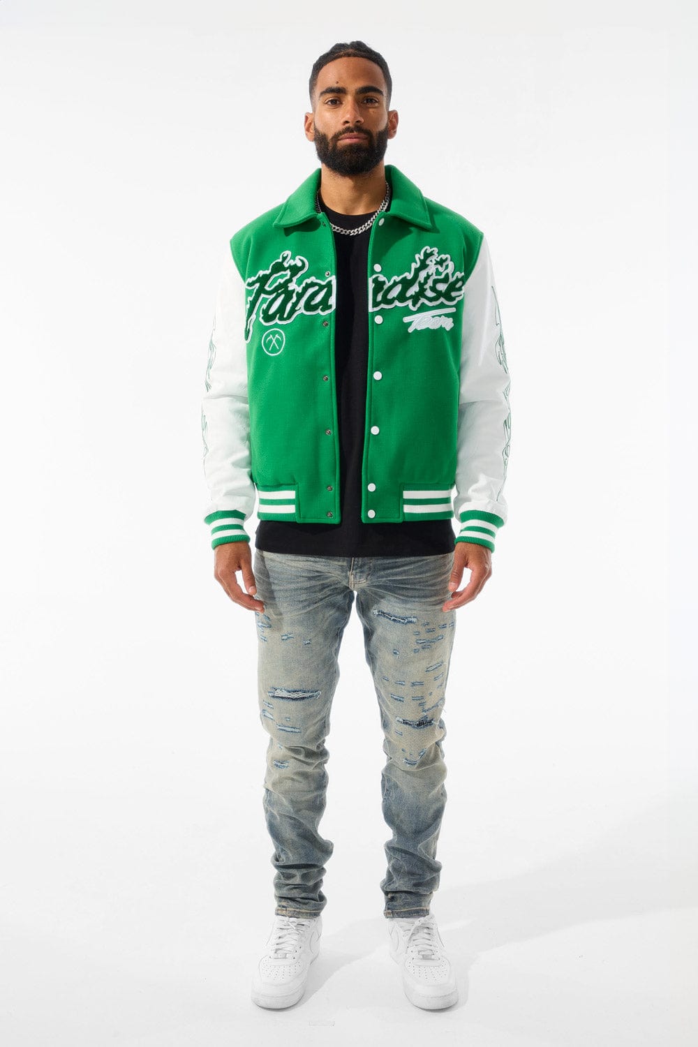 Jordan Craig Paradise Tour Varsity Jacket (Green)