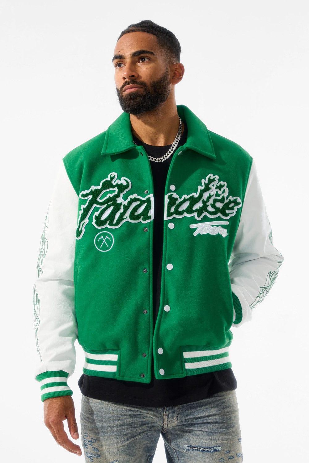 Jordan Craig Paradise Tour Varsity Jacket (Green) S / Green