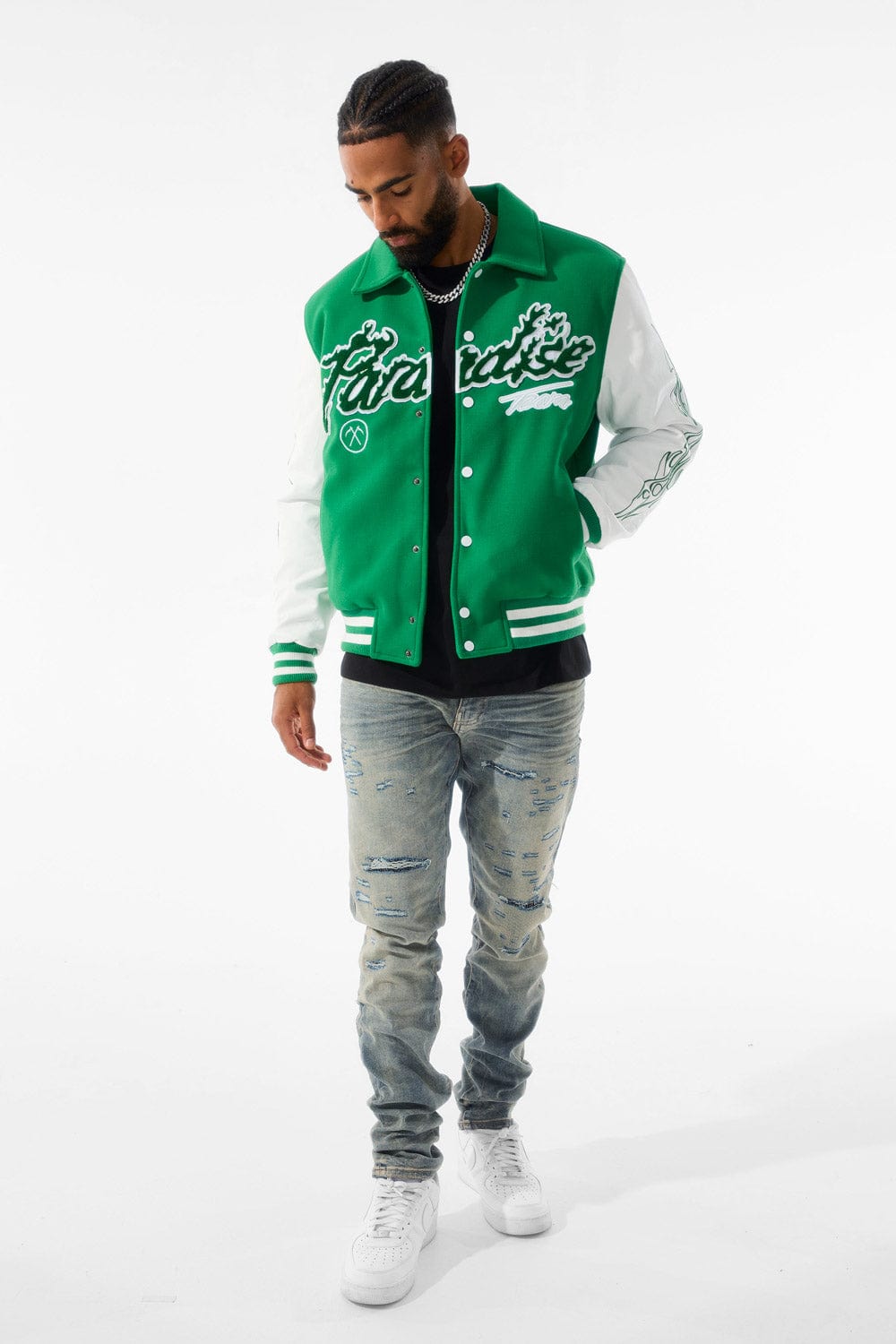 Jordan Craig Paradise Tour Varsity Jacket (Green)