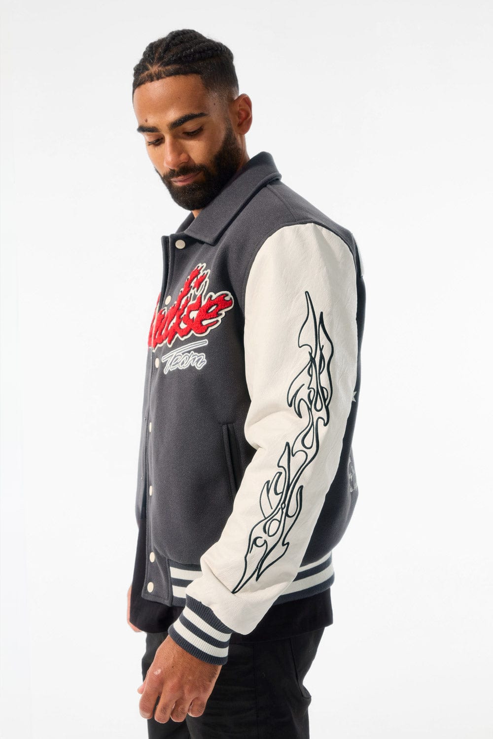 Jordan Craig Paradise Tour Varsity Jacket (Off Black)