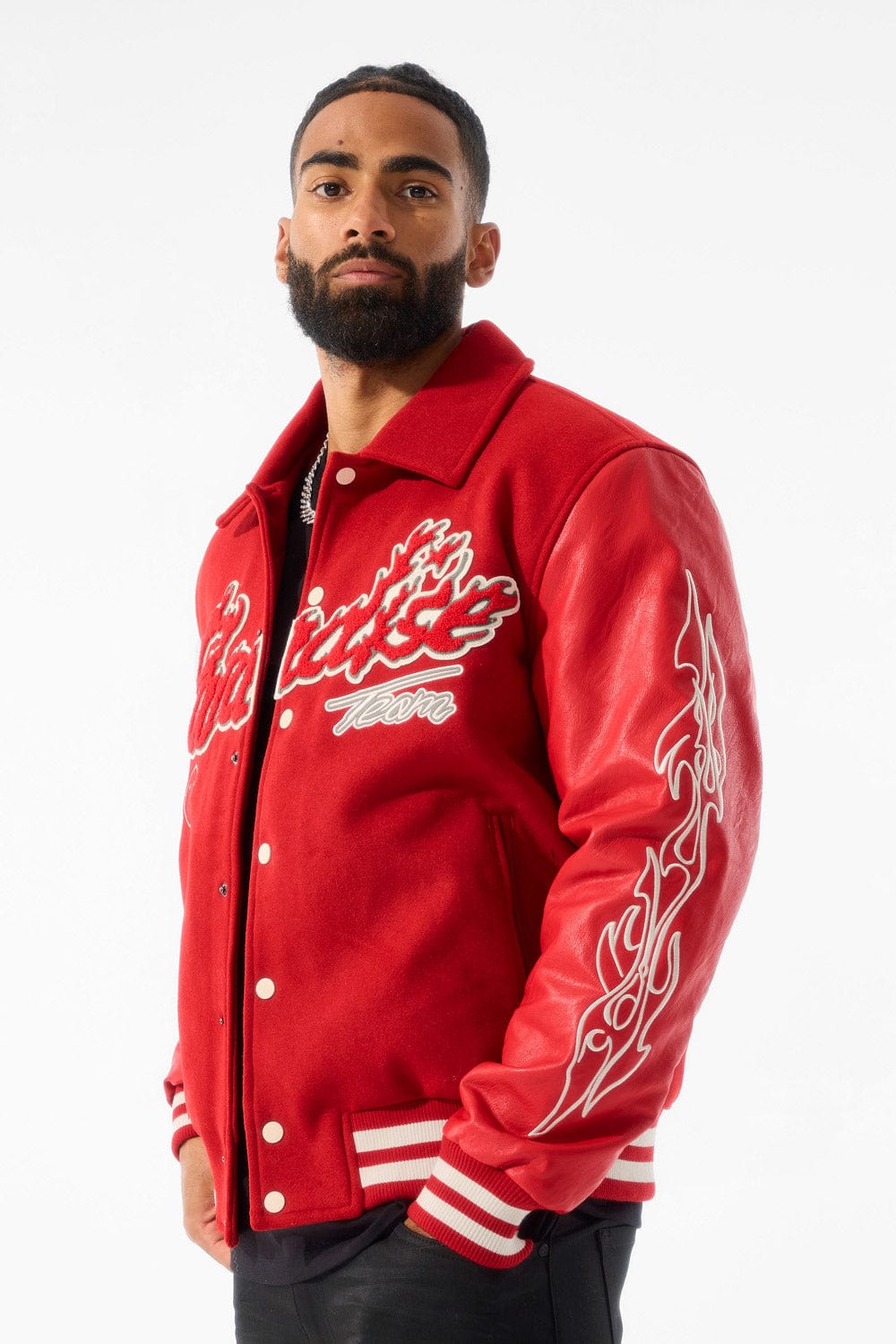 Jordan Craig Paradise Tour Varsity Jacket (Red)