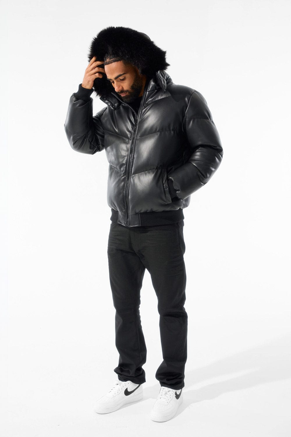 Jordan Craig Thriller Puffer Jacket (Black)