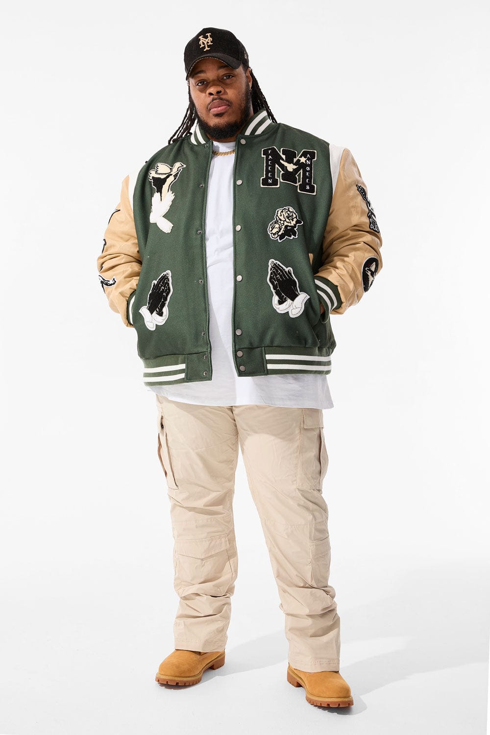 JC Big Men Big Men's Fallen Angels Varsity Jacket (Pine)