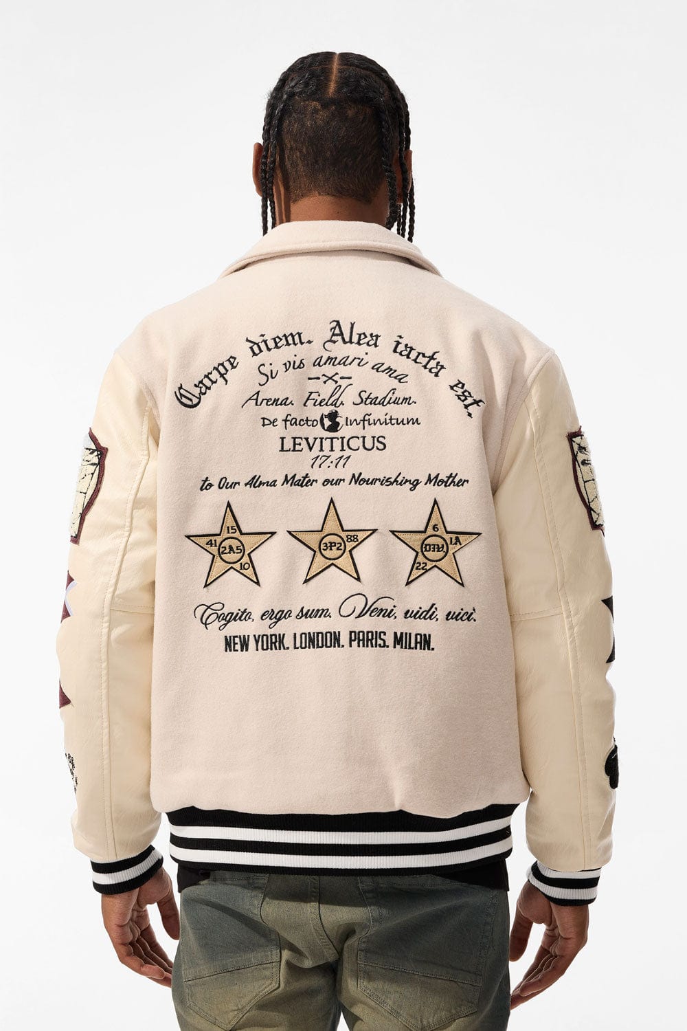 Jordan Craig Carpe Diem Varsity Jacket (Bone)