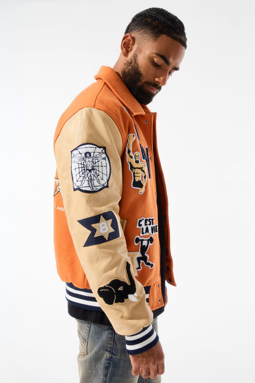 Jordan Craig Carpe Diem Varsity Jacket (Burnt Orange)