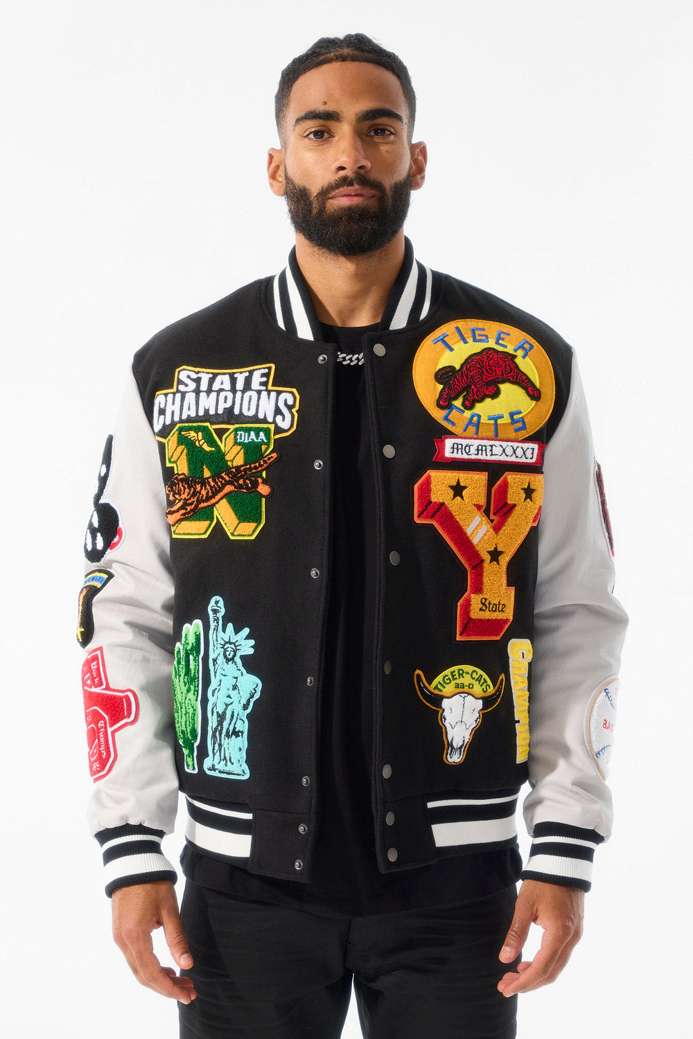 Jordan Craig Empire City Varsity Jacket (Black) S / Black