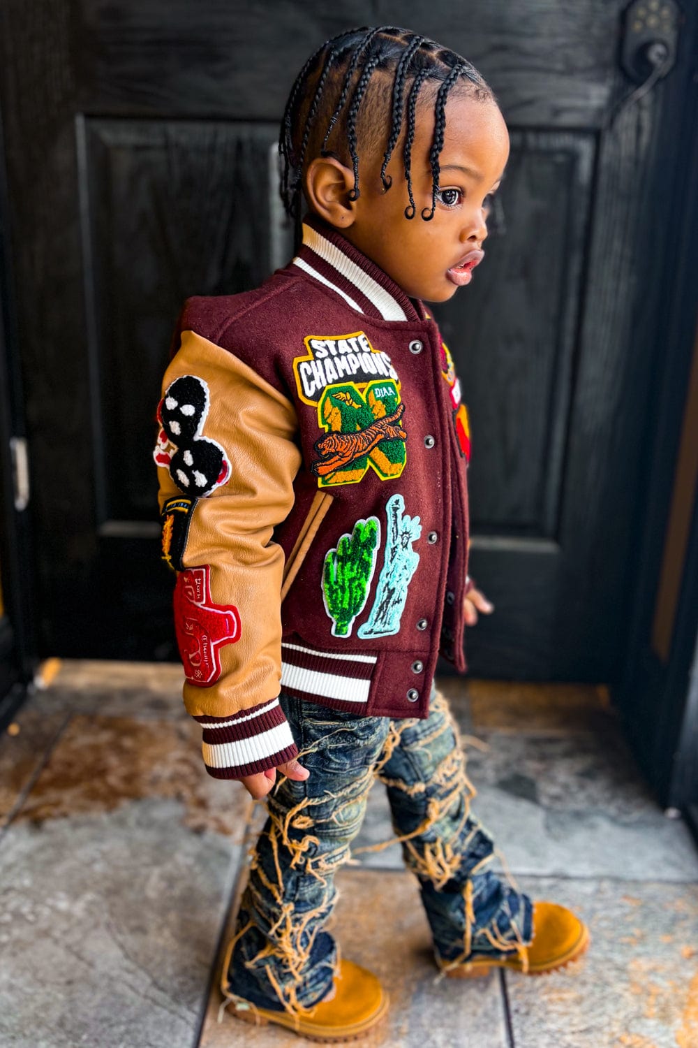 JC Kids Kids Empire City Varsity Jacket (Ruby)