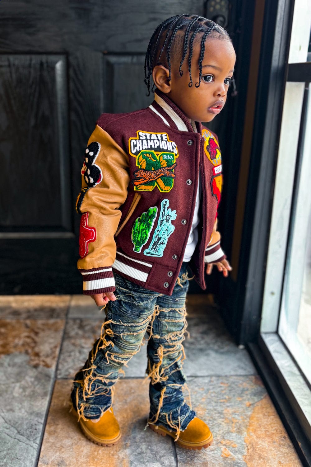 JC Kids Kids Empire City Varsity Jacket (Ruby)